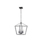 Craftmade Flynt 16" 4-Light Flat Black Candelabra Foyer Chandelier With Open Metal Frame