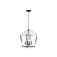 Craftmade Flynt 19" 4-Light Flat Black Candelabra Foyer Chandelier With Open Metal Frame
