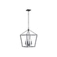Craftmade Flynt 19" 4-Light Flat Black Candelabra Foyer Chandelier With Open Metal Frame