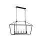 Craftmade Flynt 40" 5-Light Flat Black Kitchen Island Light With Open Metal Frame