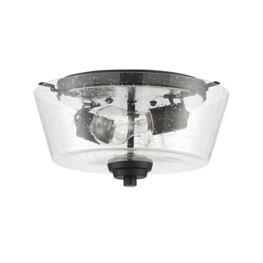 Craftmade Grace 13" 2-Light Espresso Flush Mount Light With Clear Seeded Glass Shade