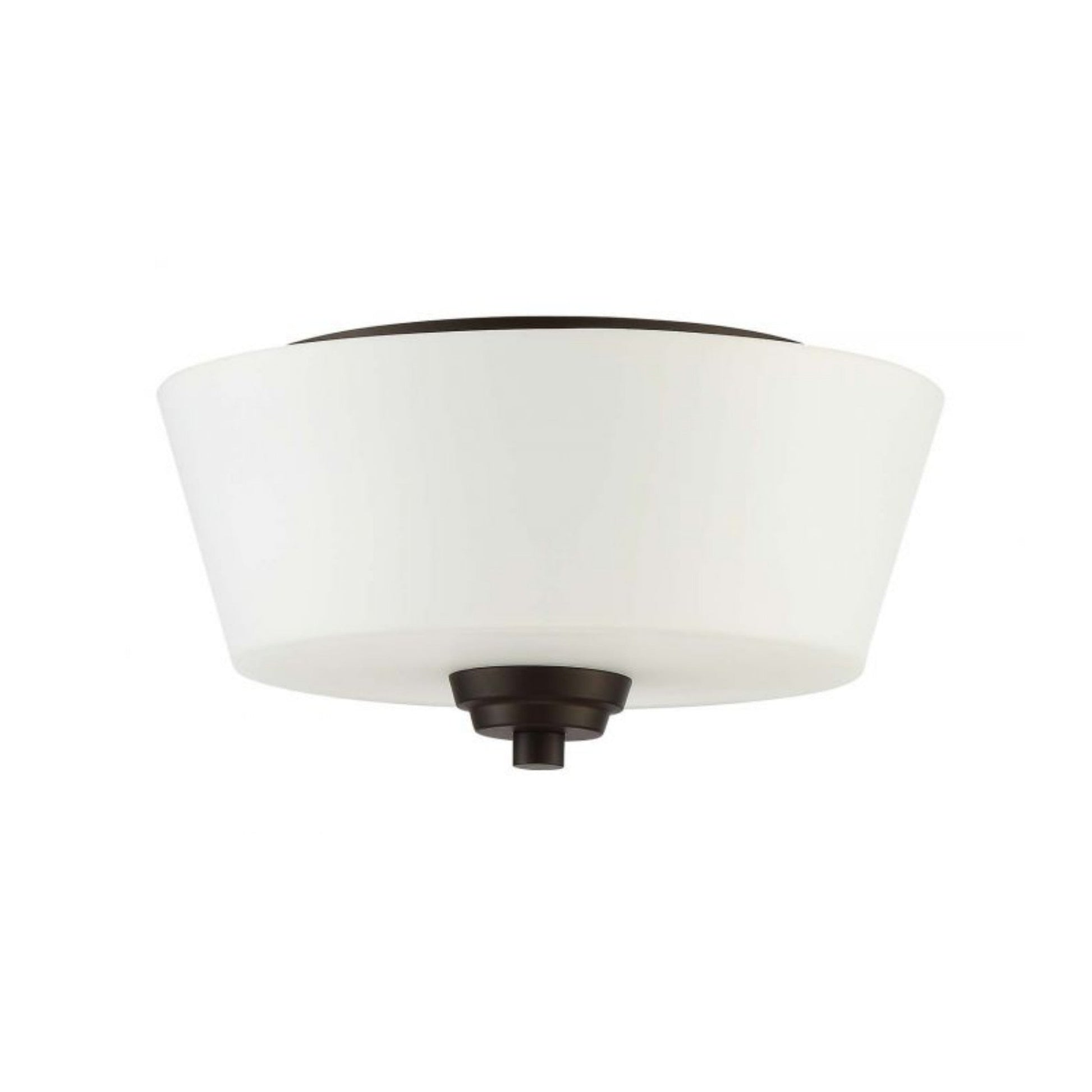 Craftmade Grace 13" 2-Light Espresso Flush Mount Light With White Frosted Glass Shade