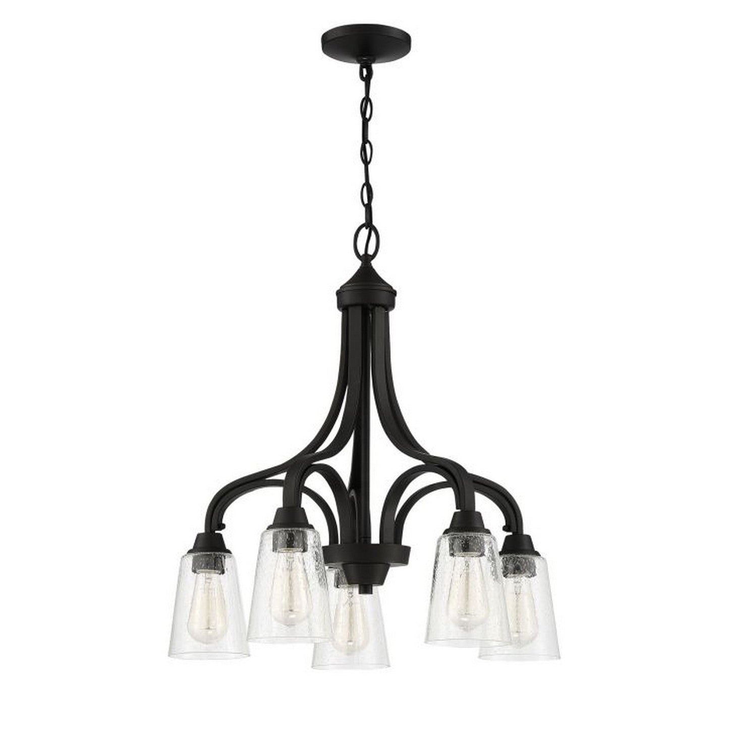 Craftmade Grace 24" 5-Light Espresso Light Down Chandelier With Clear Seeded Glass Shades