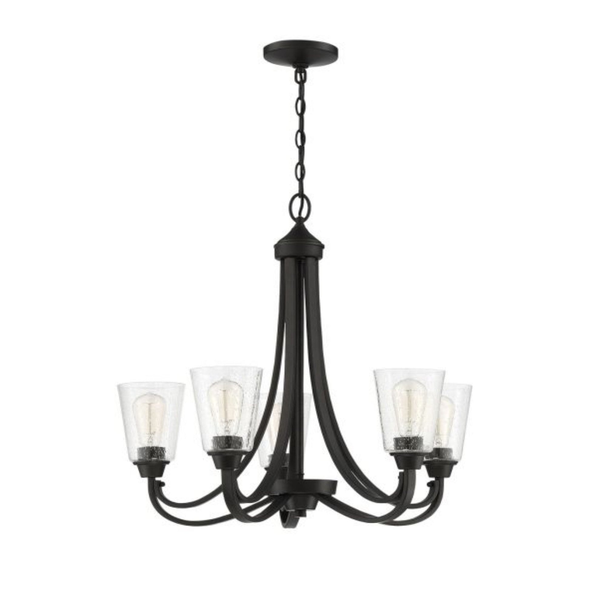 Craftmade Grace 26" 5-Light Espresso Chandelier With Clear Seeded Glass Shades