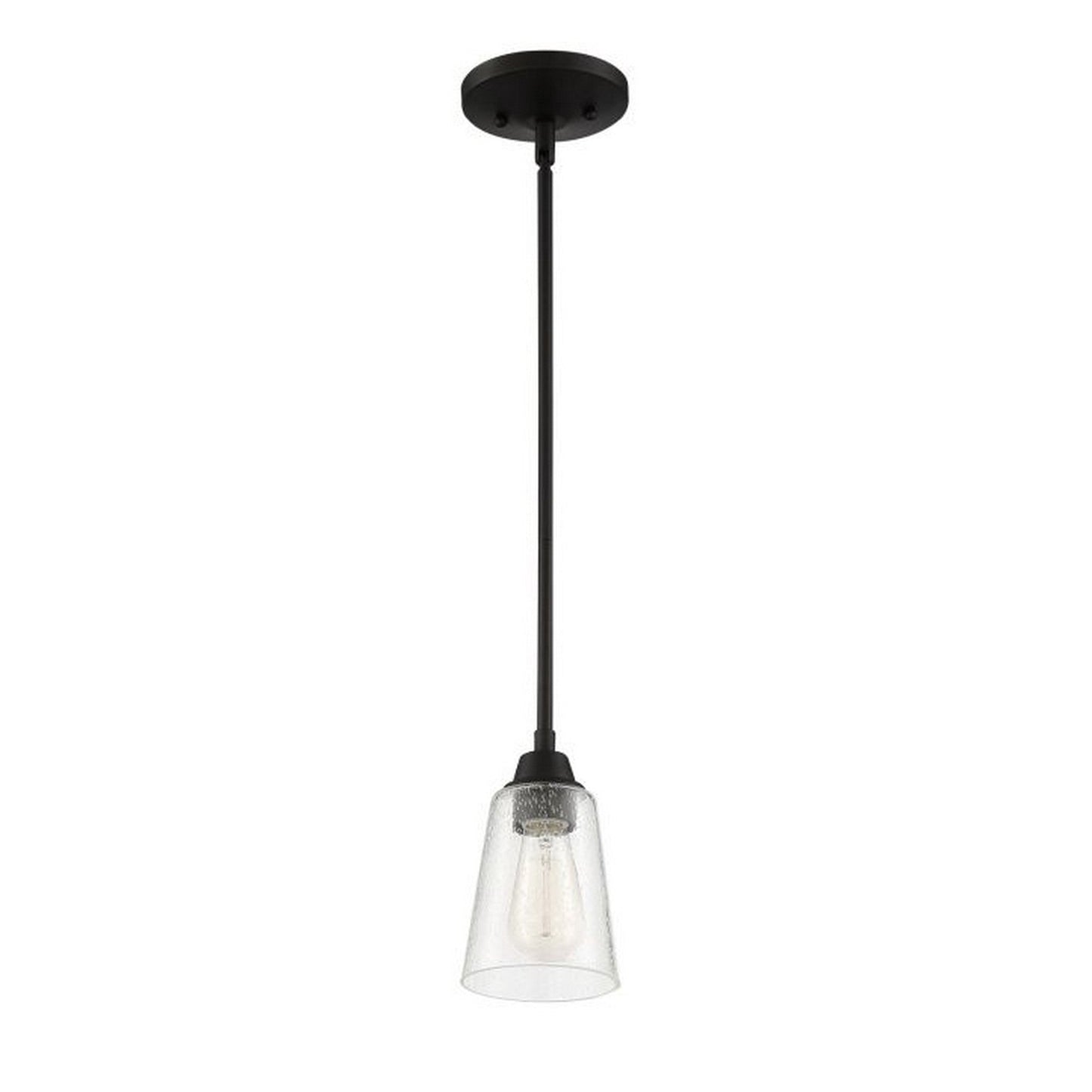 Craftmade Grace 5" 1-Light Espresso Mini-Pendant Light With Clear Seeded Glass Shade