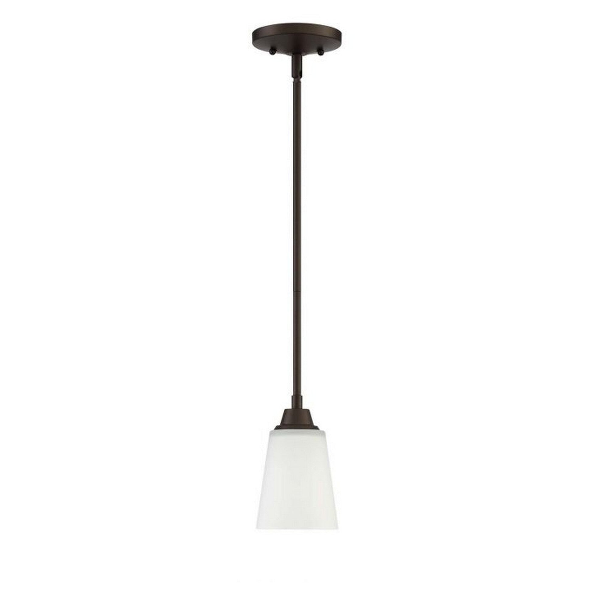 Craftmade Grace 5" 1-Light Espresso Mini-Pendant Light With White Frosted Glass Shade