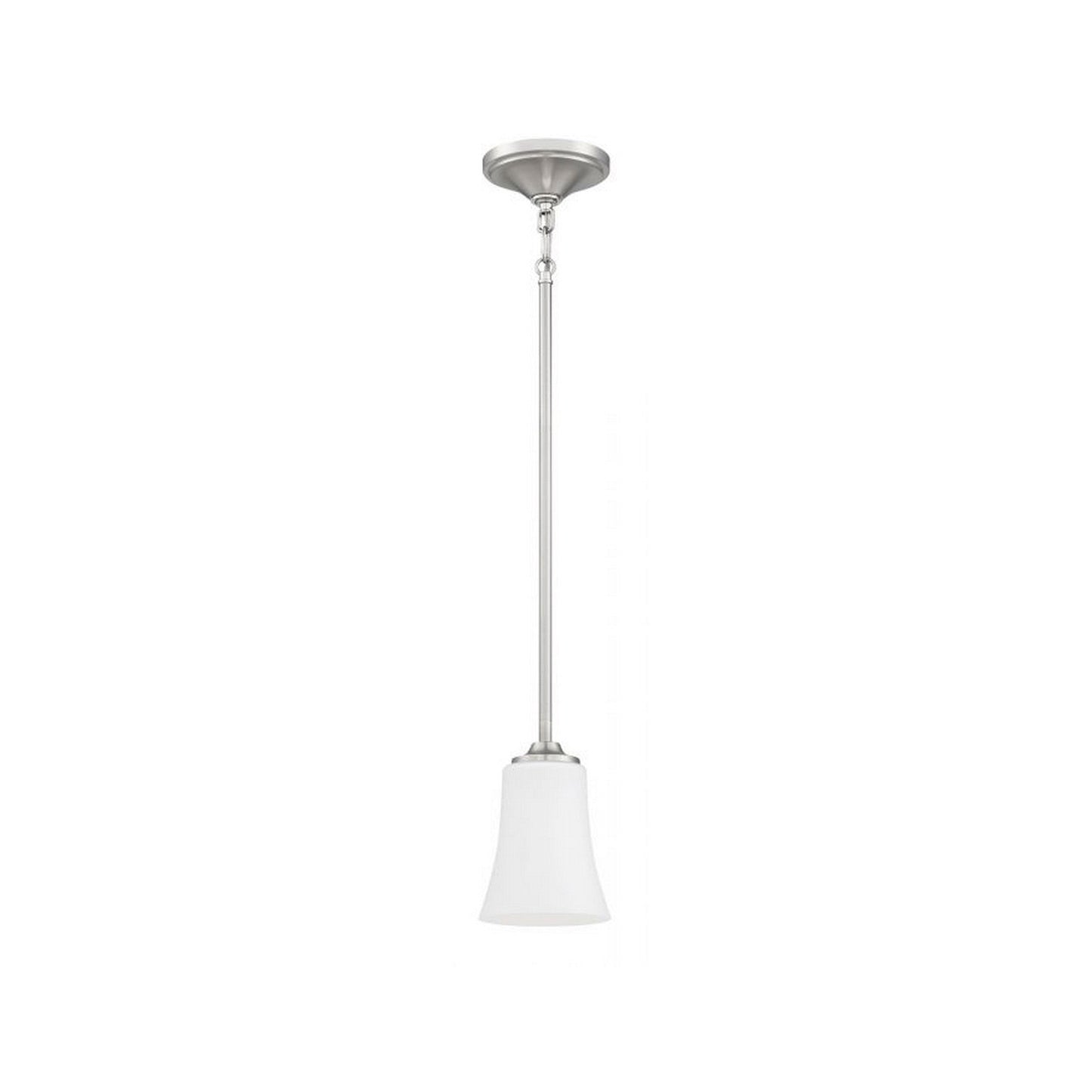 Craftmade Gwyneth 5" 1-Light Brushed Polished Nickel Pendant Light With White Frosted Glass Shade