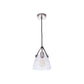 Craftmade Hagen 8" 1-Light Polished Nickel Pendant Light With Clear Glass Shade and Leather Accent