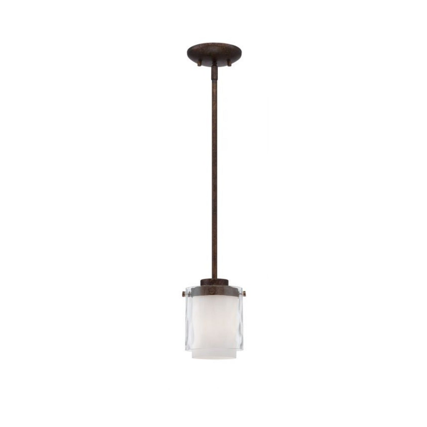 Craftmade Kenswick 6" 1-Light Peruvian Bronze Pendant Light With Clear Outer and White Inner Glass Shade