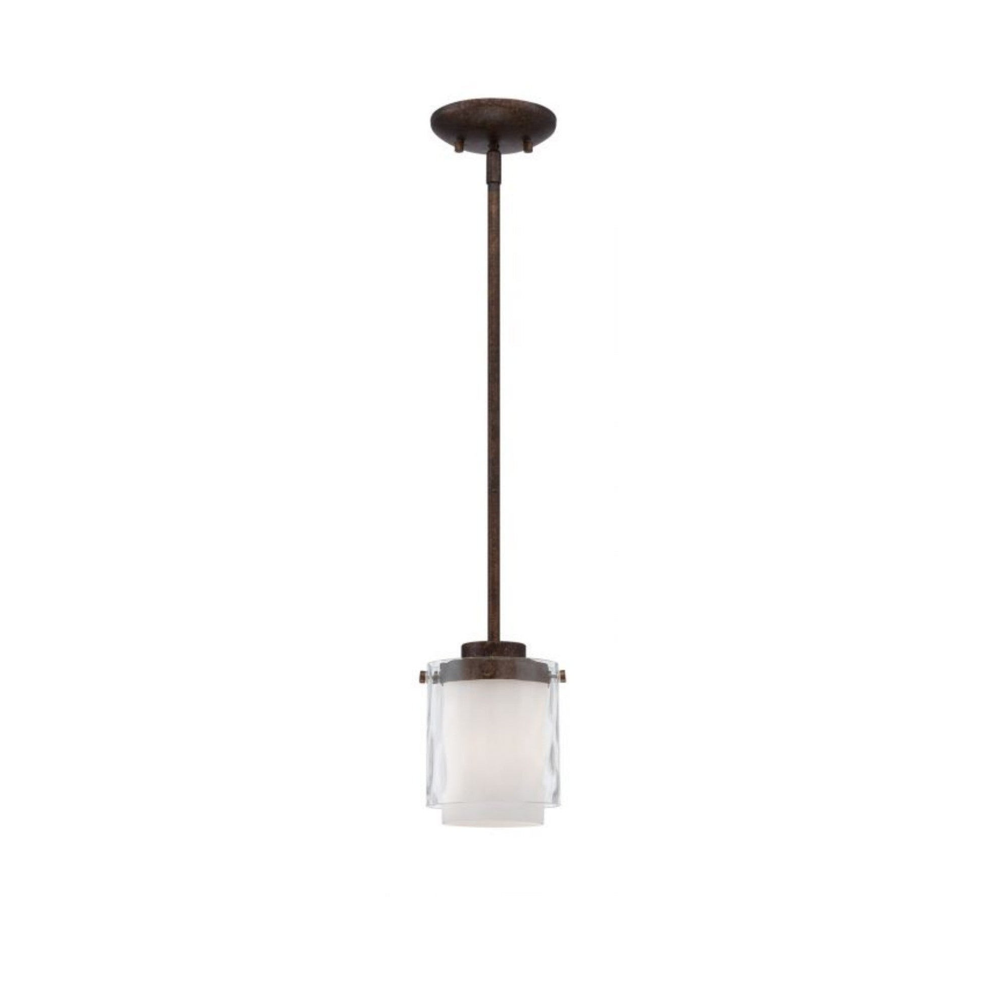 Craftmade Kenswick 6" 1-Light Peruvian Bronze Pendant Light With Clear Outer and White Inner Glass Shade