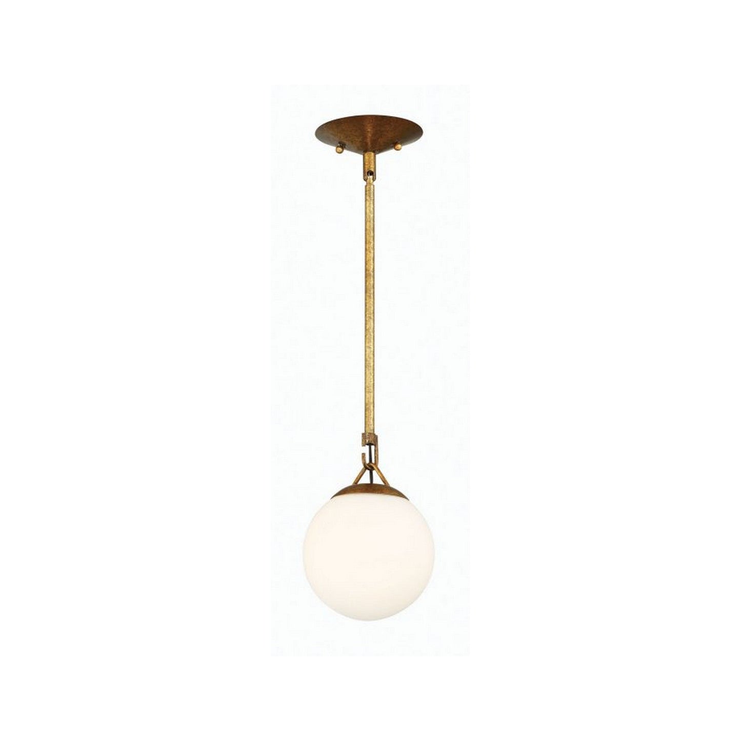 Craftmade Orion 6" 1-Light Patina Aged Brass Pendant Light With White Frosted Globe Shades