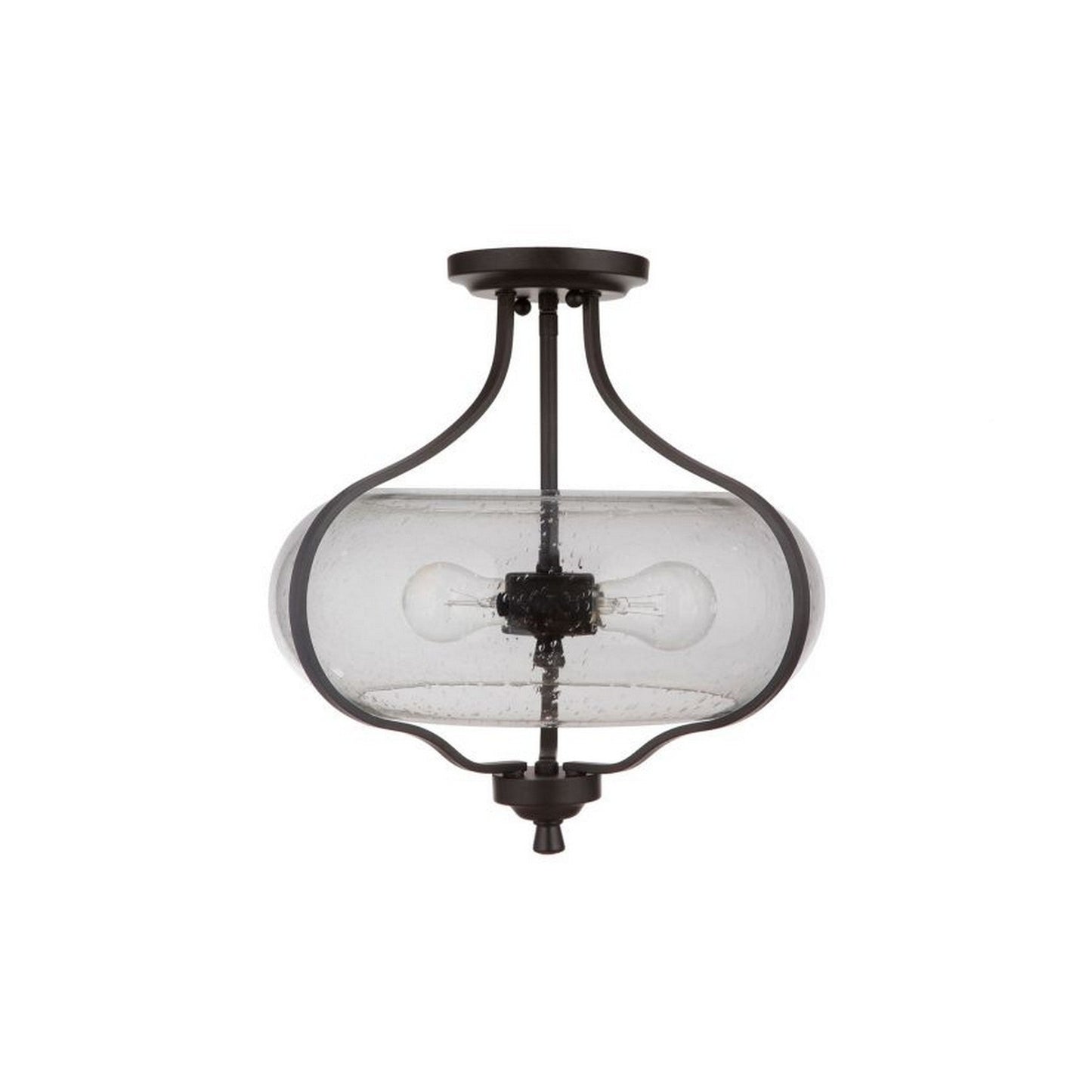 Craftmade Serene 15" 2-Light Espresso Semi-Flush Mount Light With Clear Seeded Glass Shade