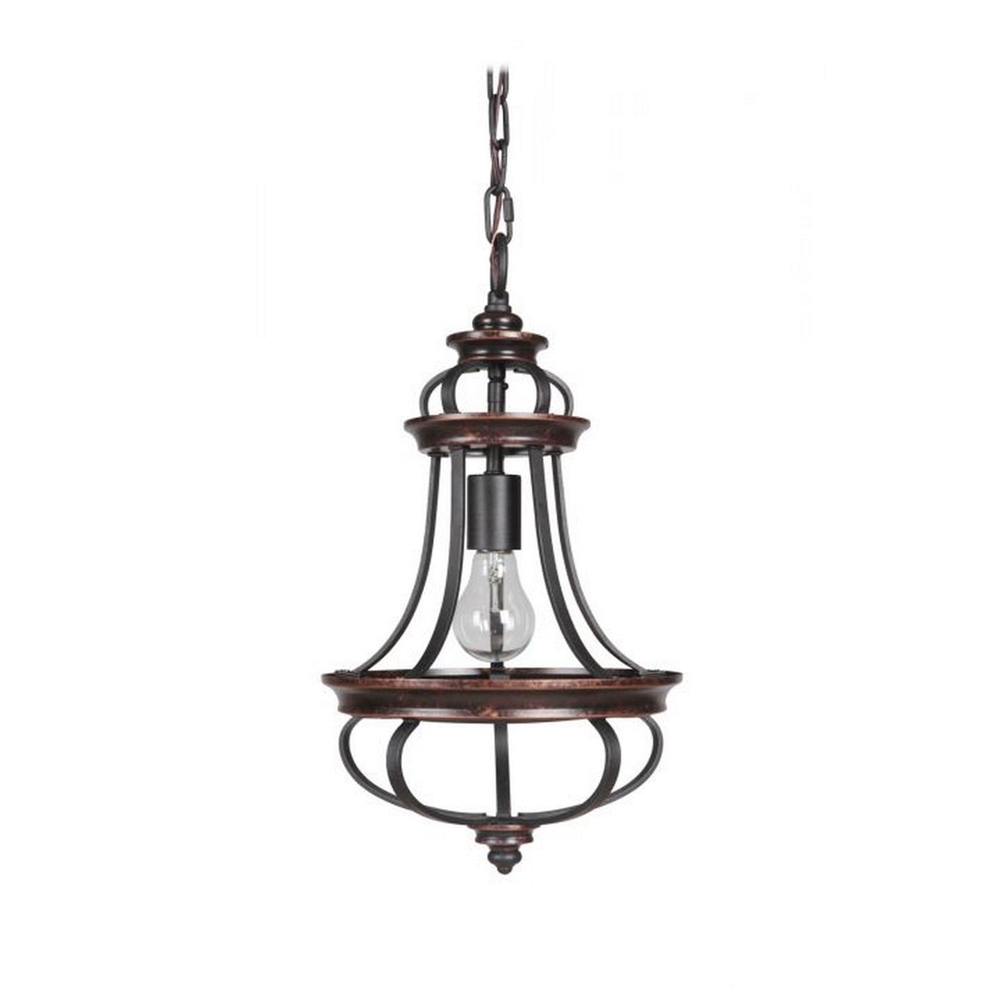 Craftmade Stafford 10" 1-Light Aged Bronze and Textured Black Mini-Pendant Light
