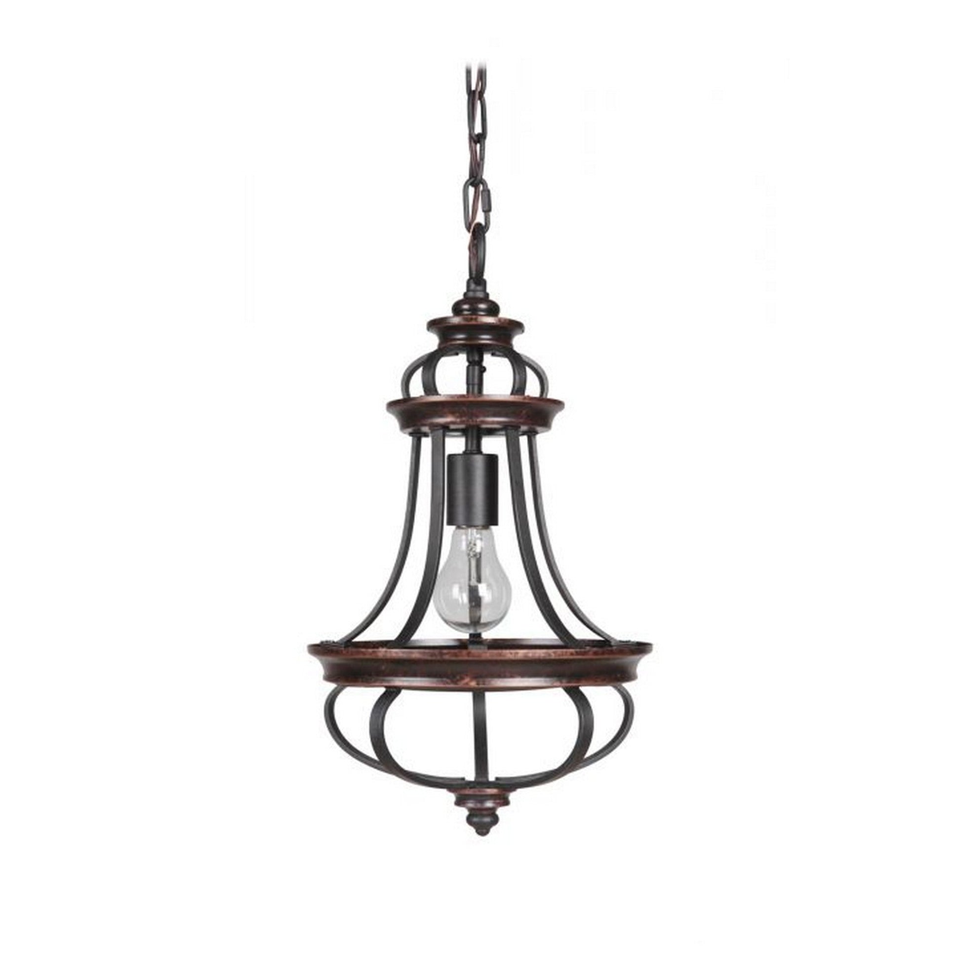 Craftmade Stafford 10" 1-Light Aged Bronze and Textured Black Mini-Pendant Light