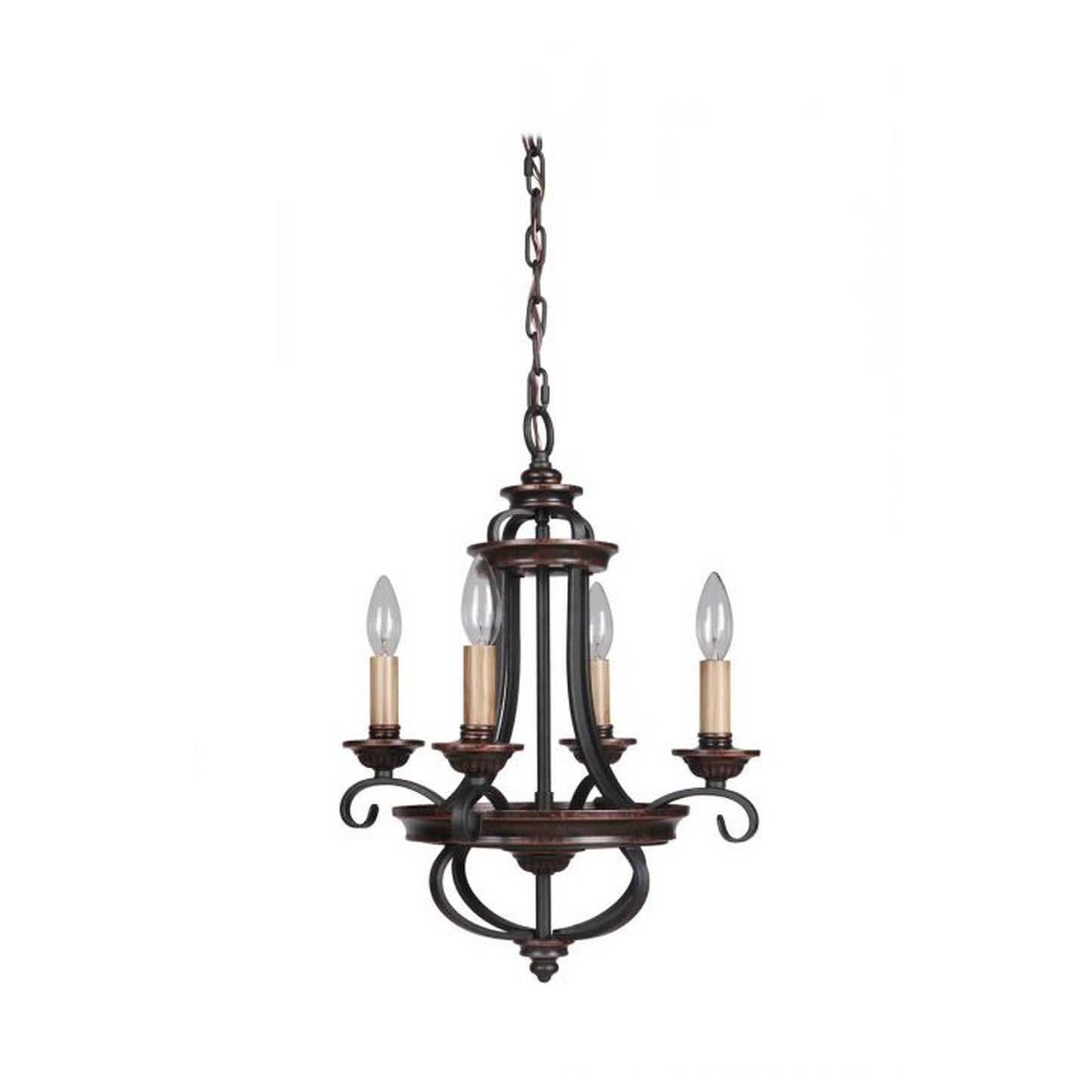 Craftmade Stafford 15" 4-Light Aged Bronze and Textured Black Candelabra Chandelier