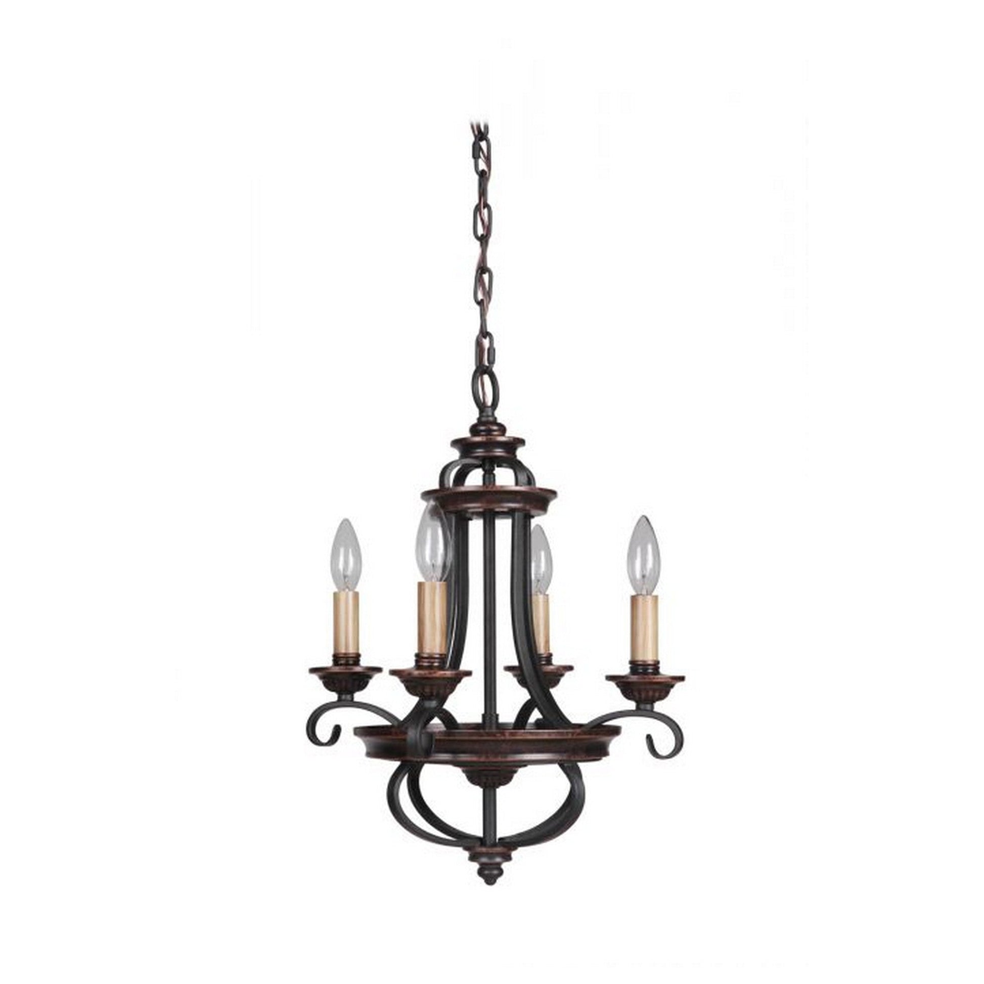 Craftmade Stafford 15" 4-Light Aged Bronze and Textured Black Candelabra Chandelier
