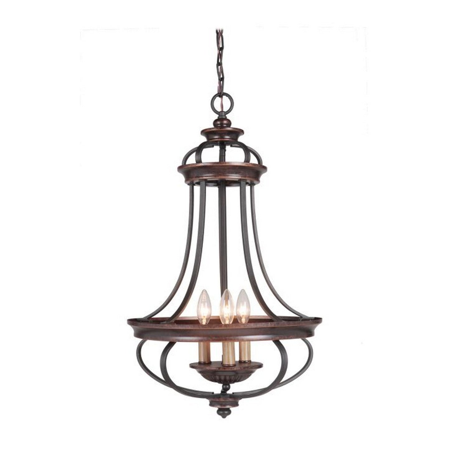 Craftmade Stafford 16" 3-Light Aged Bronze and Textured Black Candelabra Foyer Chandelier