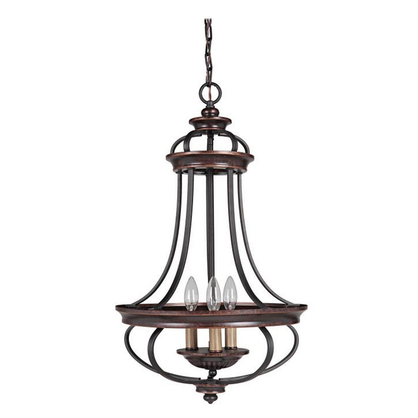 Craftmade Stafford 16" 3-Light Aged Bronze and Textured Black Candelabra Foyer Chandelier