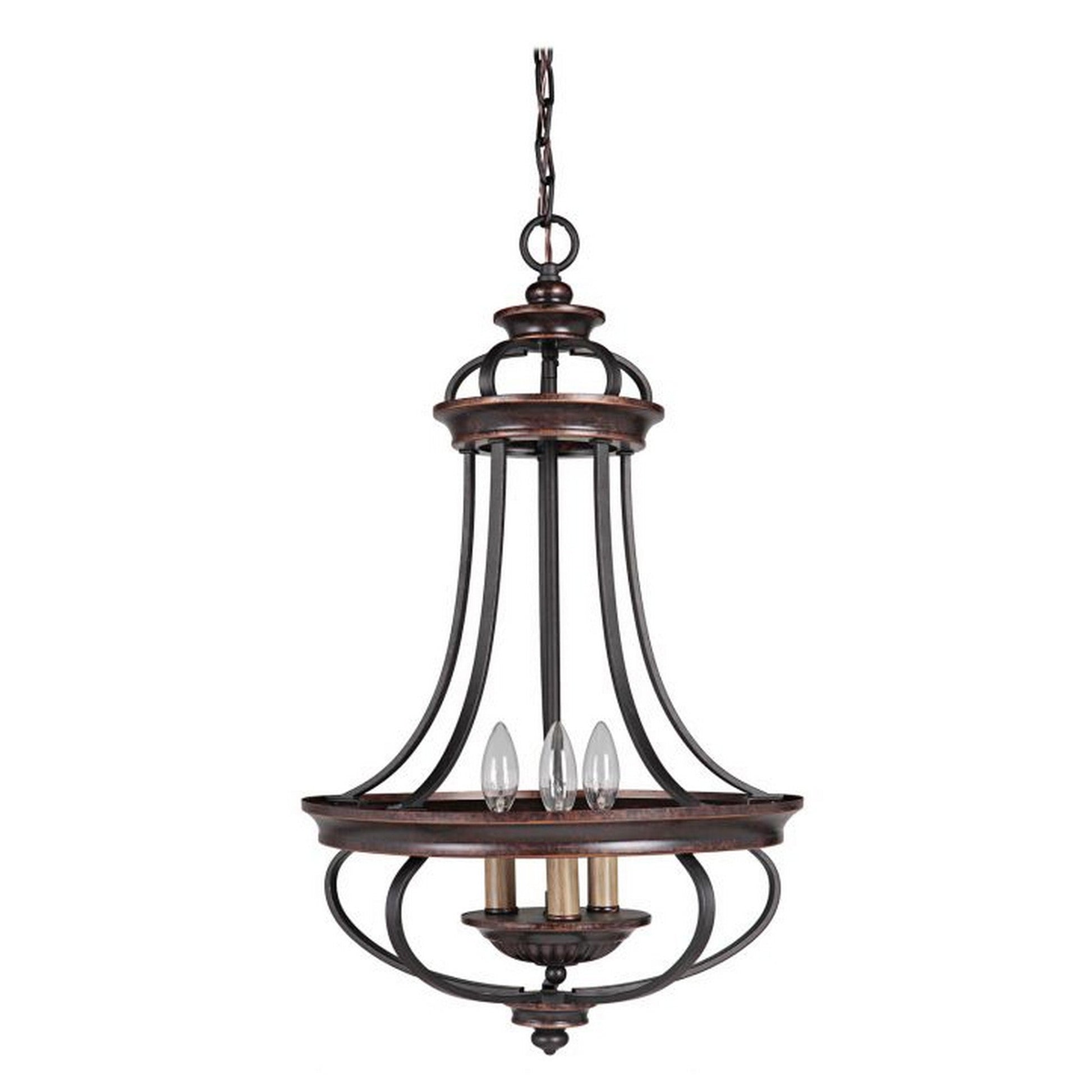 Craftmade Stafford 16" 3-Light Aged Bronze and Textured Black Candelabra Foyer Chandelier