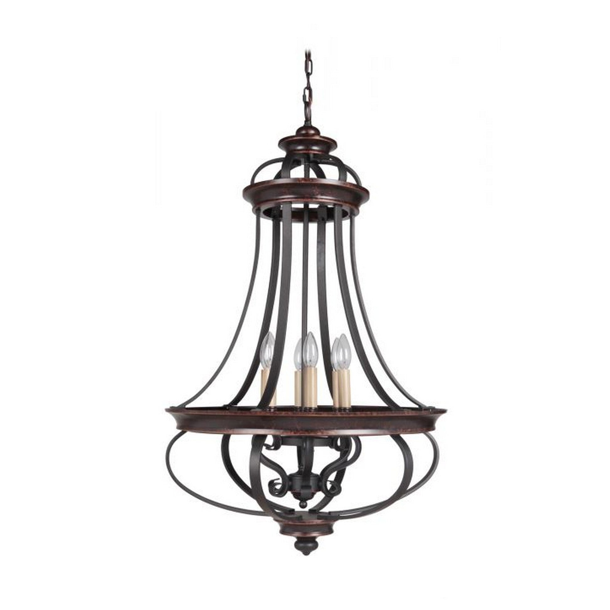 Craftmade Stafford 23" 6-Light Aged Bronze and Textured Black Candelabra Foyer Chandelier