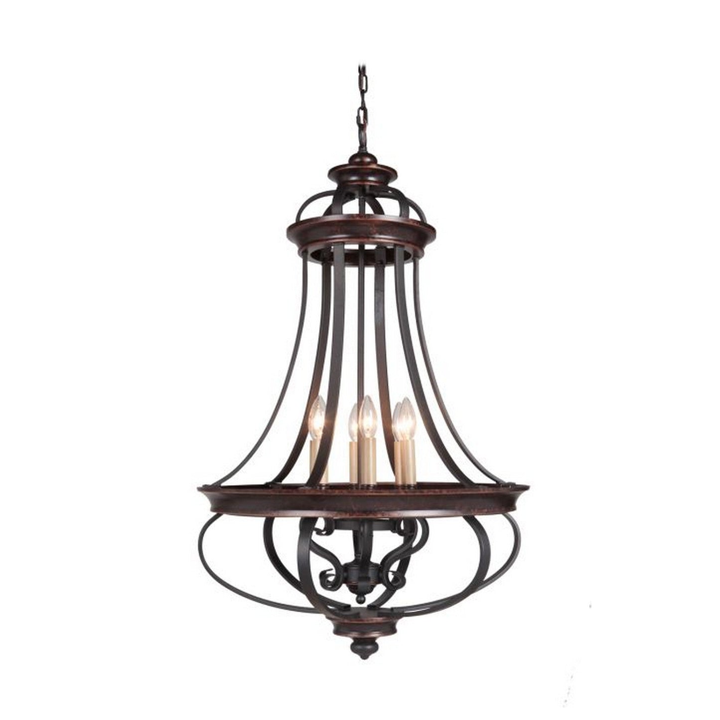 Craftmade Stafford 23" 6-Light Aged Bronze and Textured Black Candelabra Foyer Chandelier