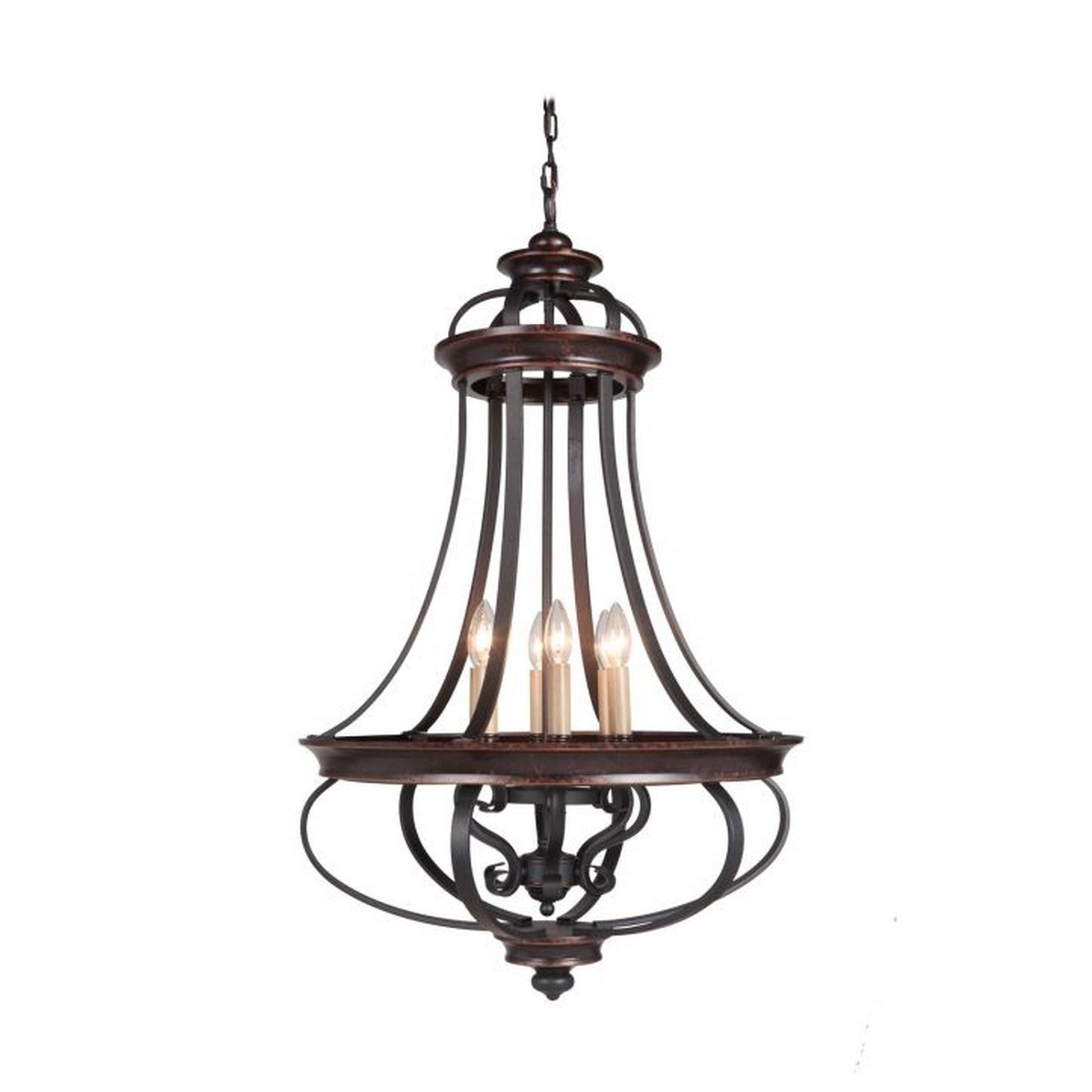 Craftmade Stafford 23" 6-Light Aged Bronze and Textured Black Candelabra Foyer Chandelier