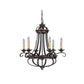 Craftmade Stafford 26" 6-Light Aged Bronze and Textured Black Candelabra Chandelier