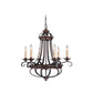 Craftmade Stafford 26" 6-Light Aged Bronze and Textured Black Candelabra Chandelier
