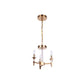 Craftmade Tarryn 11" 3-Light Satin Brass Candle-Style Semi-Flush Mount Light With Crystal Accents and Black Tapered Shades