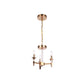 Craftmade Tarryn 11" 3-Light Satin Brass Candle-Style Semi-Flush Mount Light With Crystal Accents and Black Tapered Shades