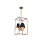 Craftmade Tarryn 14" 4-Light Satin Brass Candle-Style Foyer Chandelier With Crystal Accents and Black Tapered Shades