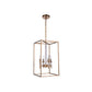 Craftmade Tarryn 14" 4-Light Satin Brass Candle-Style Foyer Chandelier With Crystal Accents and Black Tapered Shades