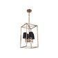 Craftmade Tarryn 14" 4-Light Satin Brass Candle-Style Foyer Chandelier With Crystal Accents and Black Tapered Shades