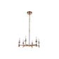 Craftmade Tarryn 26" 6-Light Satin Brass Candle-Style Chandelier With Crystal Accents and Black Tapered Shades