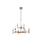 Craftmade Tarryn 30" 9-Light 2-Tier Satin Brass Candle-Style Chandelier With Crystal Accents and Black Tapered Shades