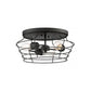 Craftmade Thatcher 17" 3-Light Flat Black Flush Mount Light With Metal Wire Shade