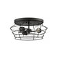 Craftmade Thatcher 17" 3-Light Flat Black Flush Mount Light With Metal Wire Shade