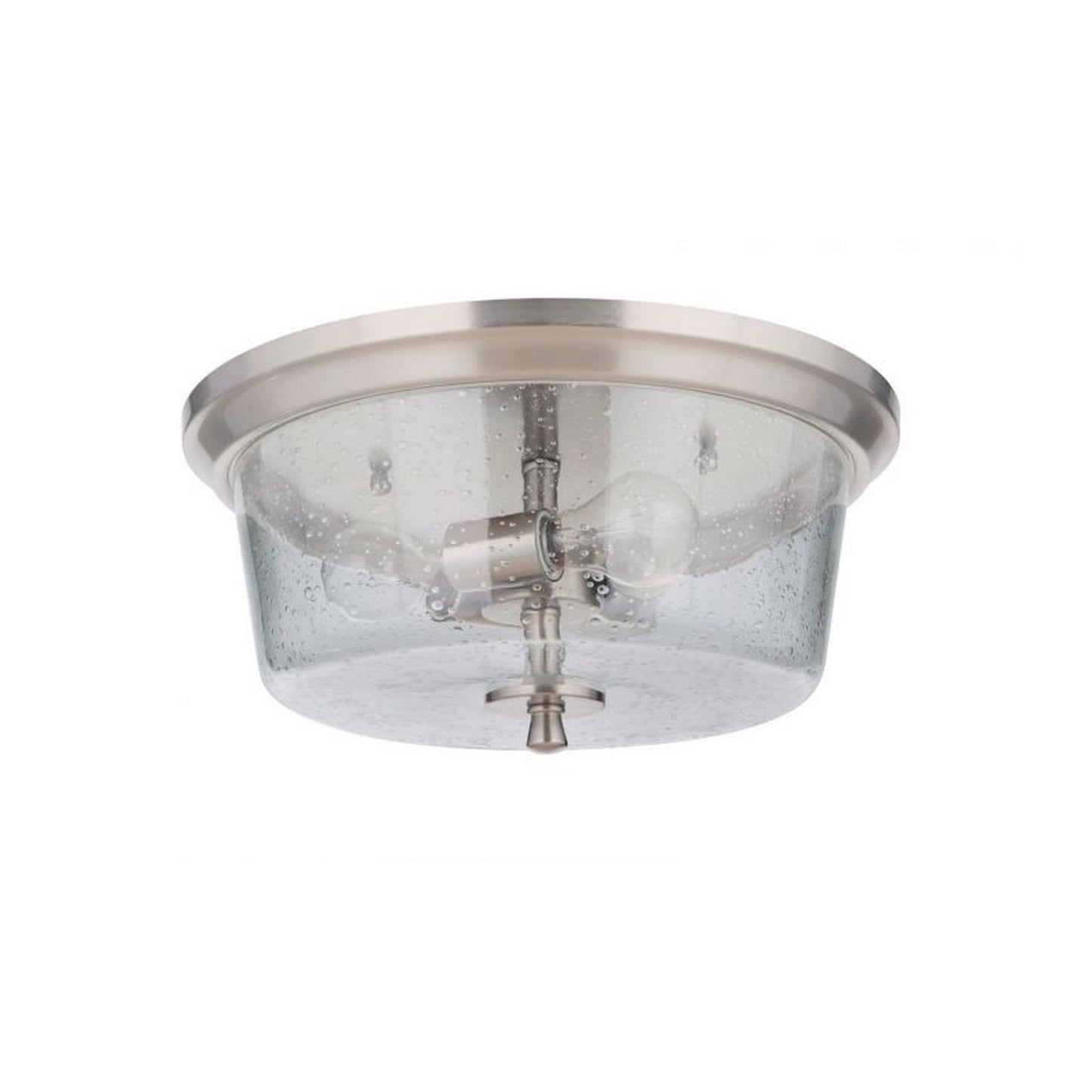 Craftmade Tyler 15" 3-Light Brushed Polished Nickel Flush Mount Light With Clear Seeded Glass Shade