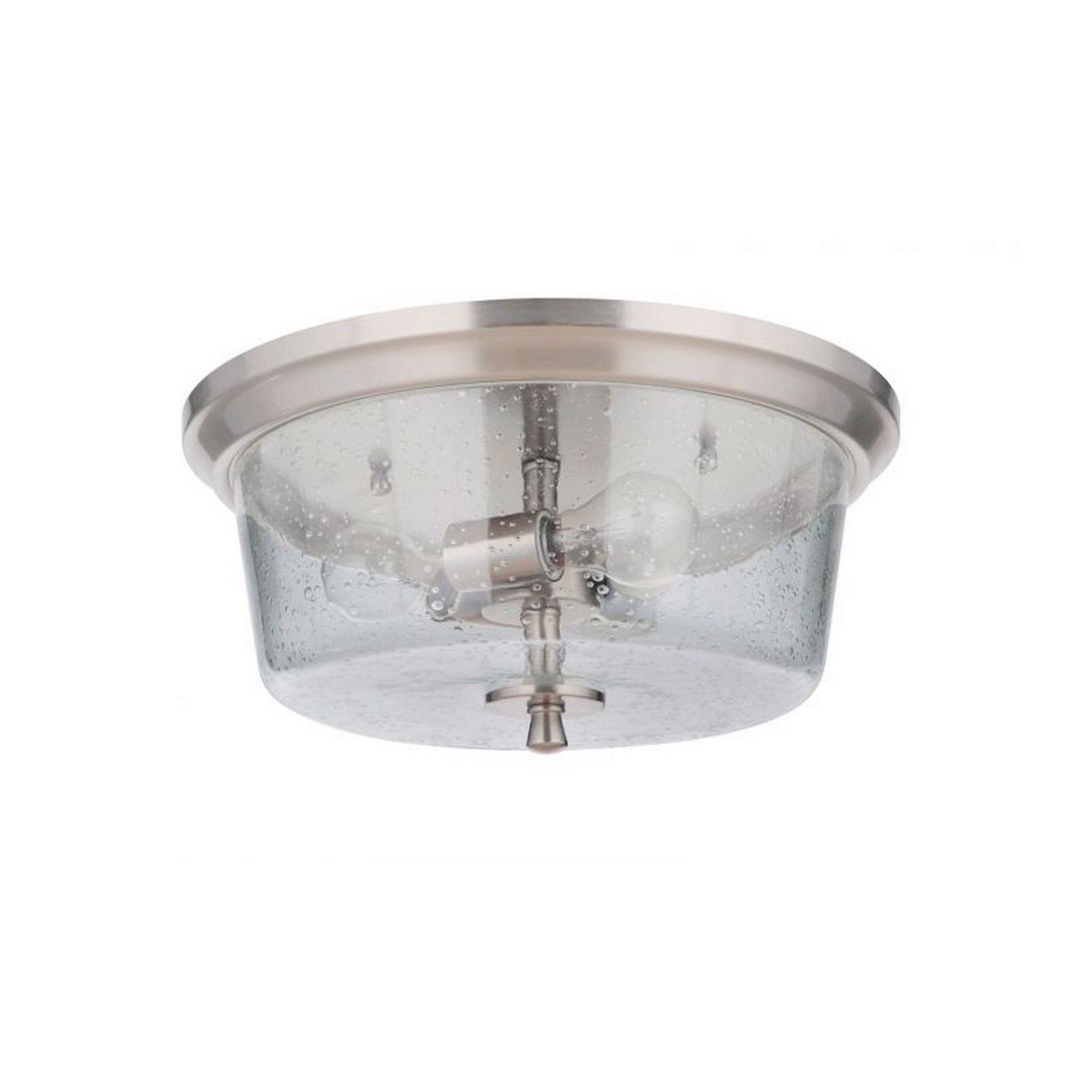 Craftmade Tyler 15" 3-Light Brushed Polished Nickel Flush Mount Light With Clear Seeded Glass Shade