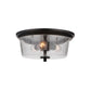 Craftmade Tyler 15" 3-Light Flat Black Flush Mount Light With Clear Seeded Glass Shade