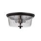 Craftmade Tyler 15" 3-Light Flat Black Flush Mount Light With Clear Seeded Glass Shade