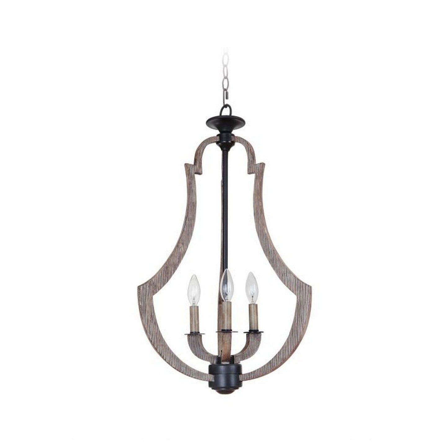 Craftmade Winton 17" 3-Light Weathered Pine and Bronze Candelabra Foyer Chandelier