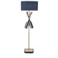 Crestview Collection 63" Coastal Resin And Metal Boat Oar Floor Lamp In Nautical Blue And White Finish With Blue Linen Shade