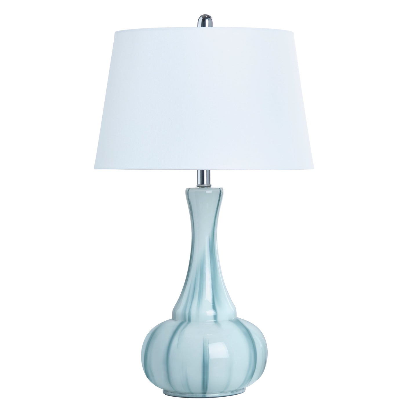 Crestview Collection Alden 28" Coastal Glass Table Lamp In Blue Finish With White Linen Shade