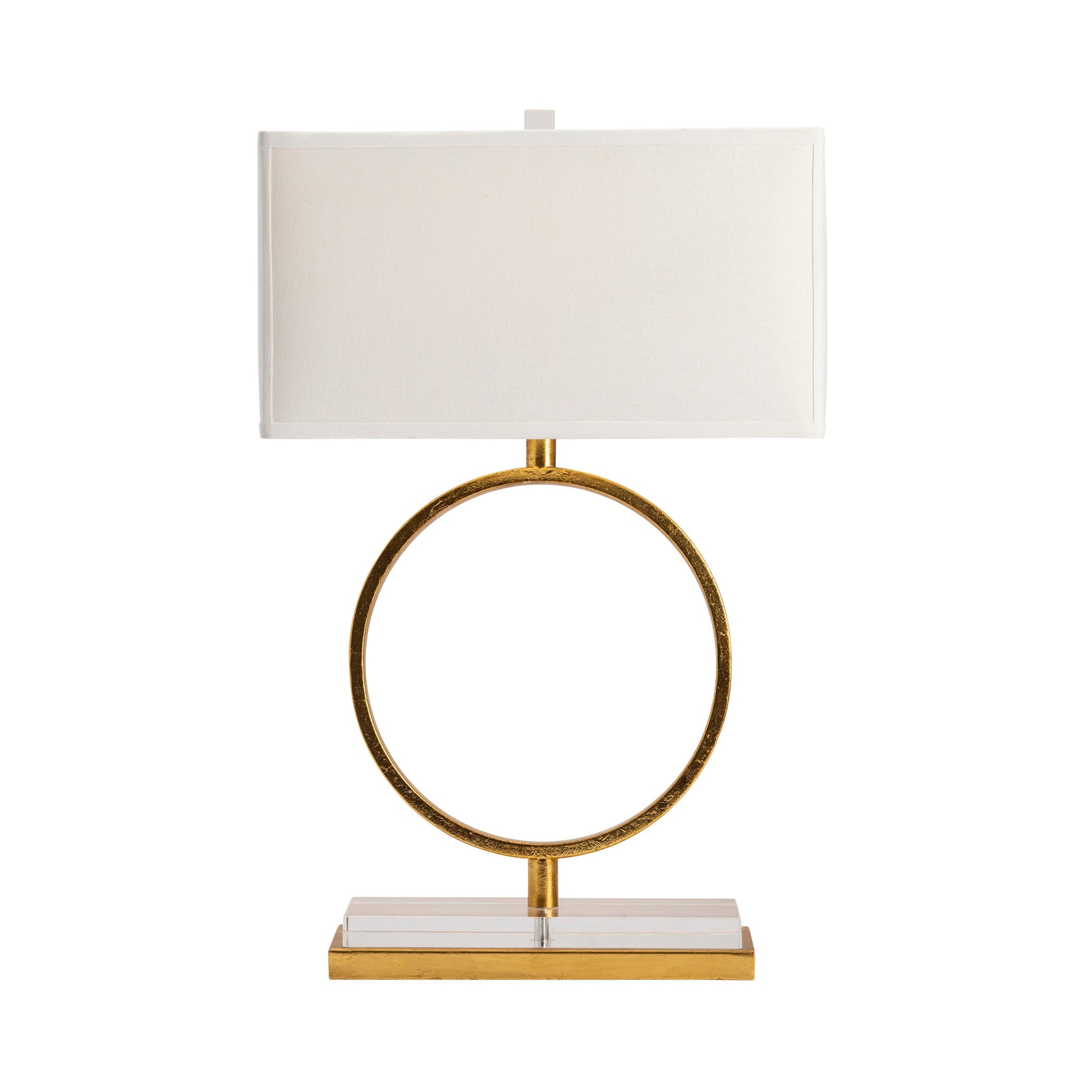 Crestview Collection Aldrich 29" Transitional Metal And Crystal Table Lamp In Gold Leaf And Crystal Finish With White Linen Shade