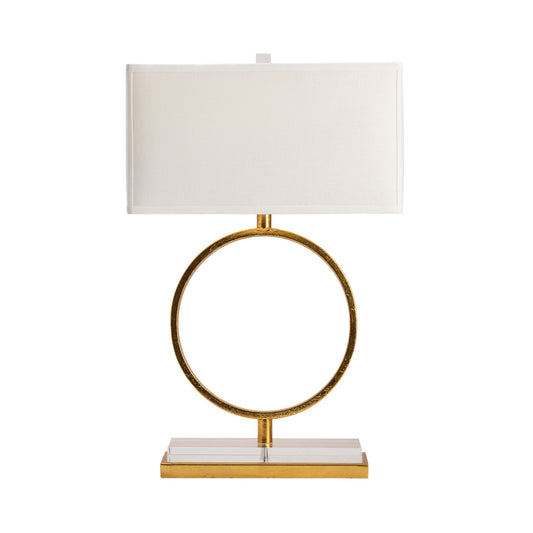 Crestview Collection Aldrich 29" Transitional Metal And Crystal Table Lamp In Gold Leaf And Crystal Finish With White Linen Shade