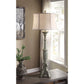 Crestview Collection Analisa 34" Traditional Resin Table Lamp In Farm Green Finish With Cream Burlap Shade