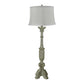 Crestview Collection Analisa 34" Traditional Resin Table Lamp In Farm Green Finish With Cream Burlap Shade