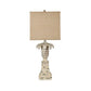 Crestview Collection Ashlar 36" Coastal Resin Table Lamp In Antique White Wash Finish With Burlap Shade