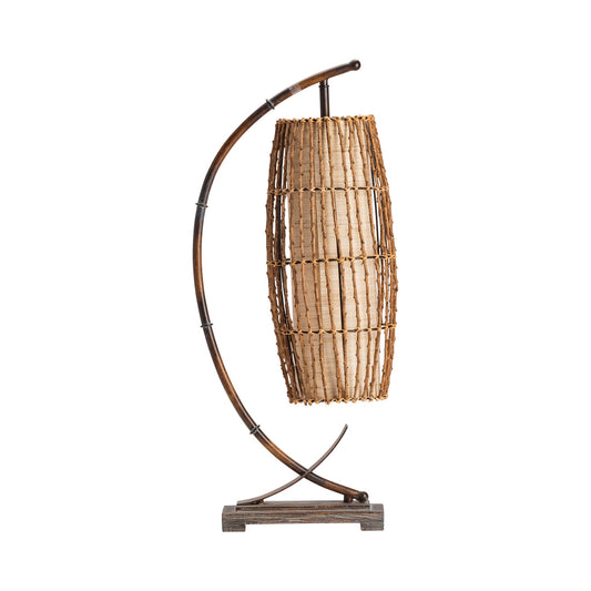 Crestview Collection Baja 30" Coastal Resin And Metal Downbridge Table Lamp In Bamboo Tropics Finish With Linen Shade